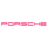Sticker Porsche Lettrage Logo en fuchsia