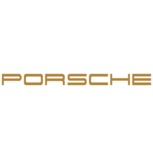 Sticker Porsche Lettrage Logo en or