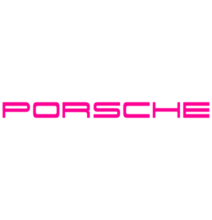 Sticker Porsche Lettrage Logo en rose fluo