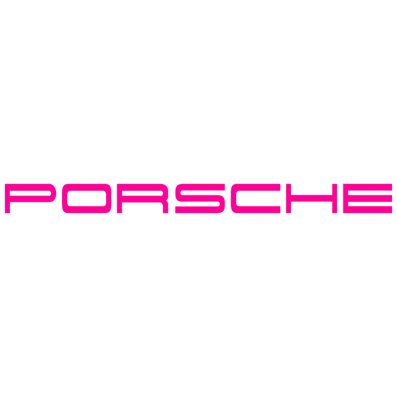 Sticker Porsche Lettrage Logo en rose fluo