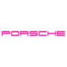 Sticker Porsche Lettrage Logo en rose fluo