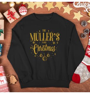 Pull de Noël avec le Nom de Famille à Personnaliser