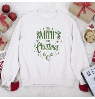 Christmas Sweatshirt with Family Name to Personalize
