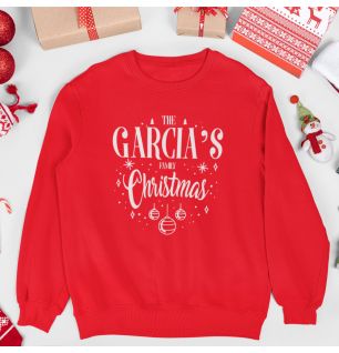 Pull de Noël avec le Nom de Famille à Personnaliser
