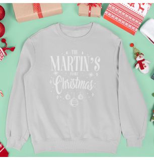 Pull de Noël avec le Nom de Famille à Personnaliser