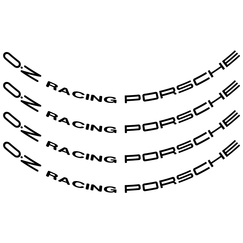 Kit Stickers jantes OZ Racing Porsche (18" pouces) en noir