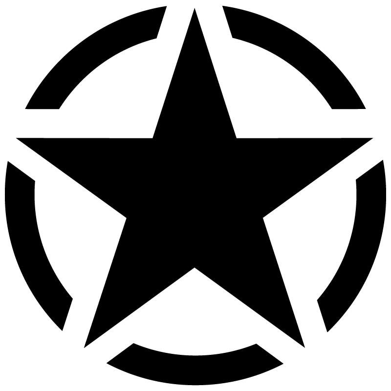 Sticker Réservoir Moto Étoile US ARMY en noir