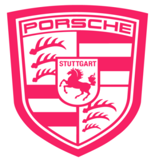 Sticker Porsche Stuttgart Logo en fuchsia