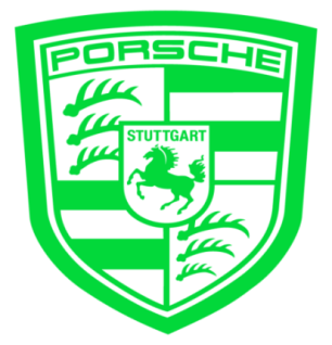 Sticker Porsche Stuttgart Logo en vert lime