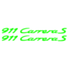Kit de 2 Stickers pour Flancs Porsche 911 Carrera S en vert fluo