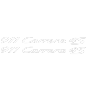 Kit de 2 Stickers pour Flancs Porsche 911 Carrera 4S en blanc mat