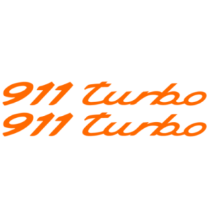 Kit de 2 Stickers pour Flancs Porsche 911 Turbo Cabriolet en orange