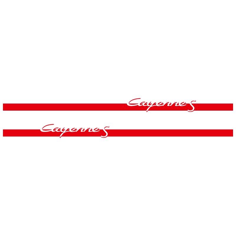 Kit Stickers Bandes Bas de Caisse Porsche Cayenne S en rouge