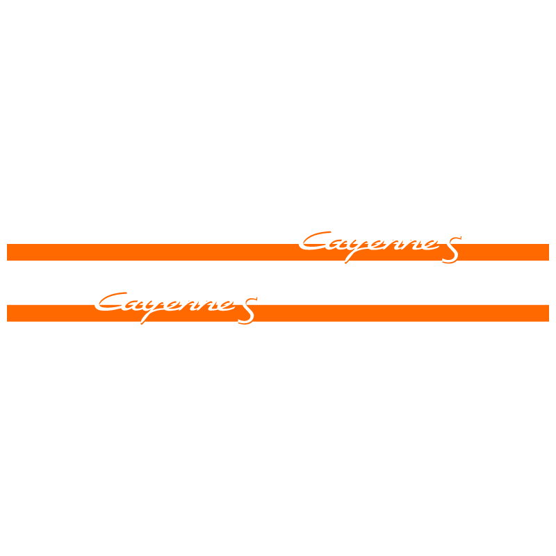 Kit Stickers Bandes Bas de Caisse Porsche Cayenne S en orange